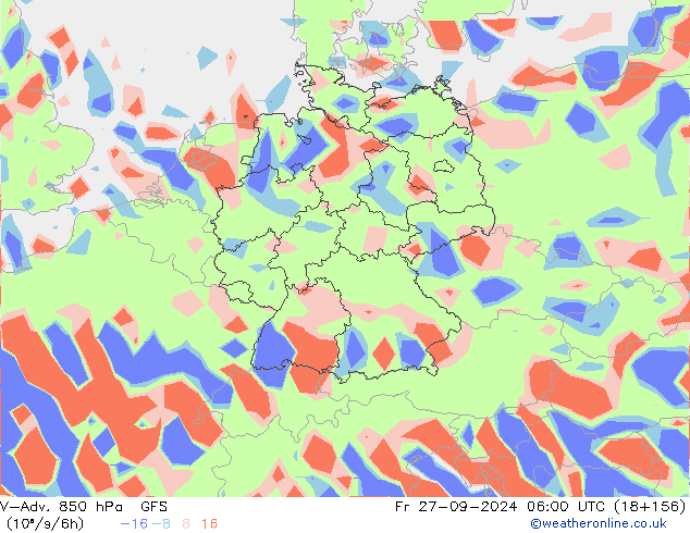 V-Adv. 850 гПа GFS пт 27.09.2024 06 UTC