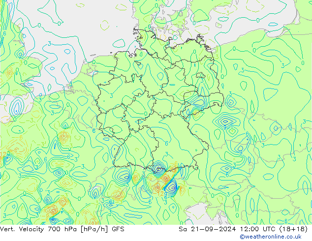 Vert. Velocity 700 hPa GFS Sa 21.09.2024 12 UTC