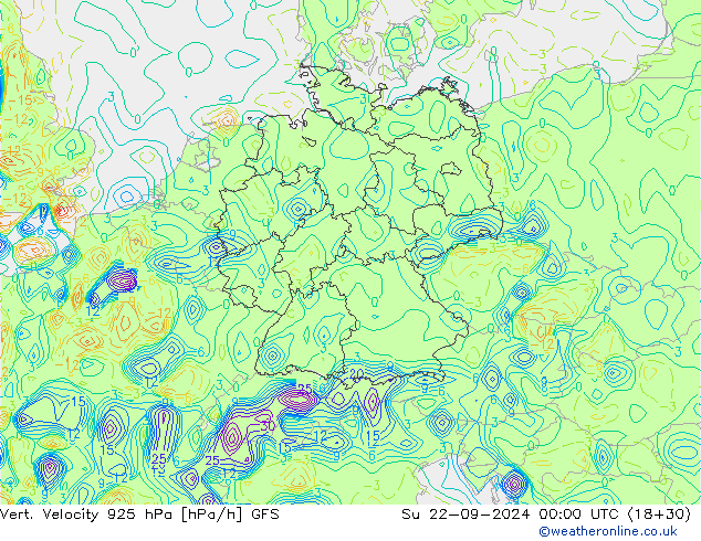 Vert. Velocity 925 hPa GFS Ne 22.09.2024 00 UTC