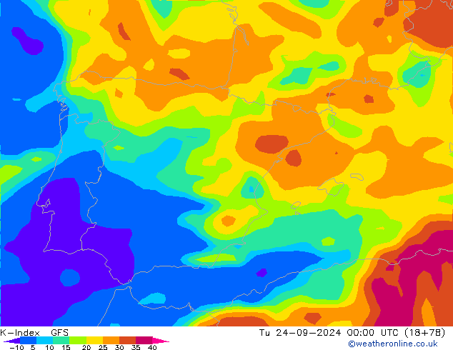 K-Index GFS Di 24.09.2024 00 UTC