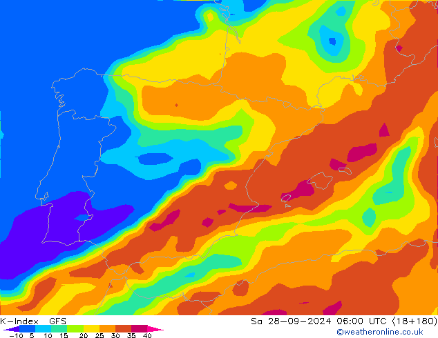 K-Index GFS Sa 28.09.2024 06 UTC