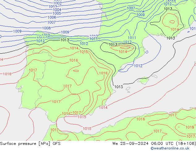 GFS: mer 25.09.2024 06 UTC