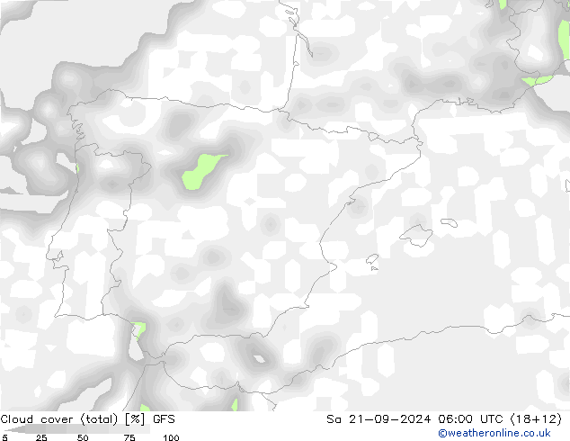 Bulutlar (toplam) GFS Cts 21.09.2024 06 UTC