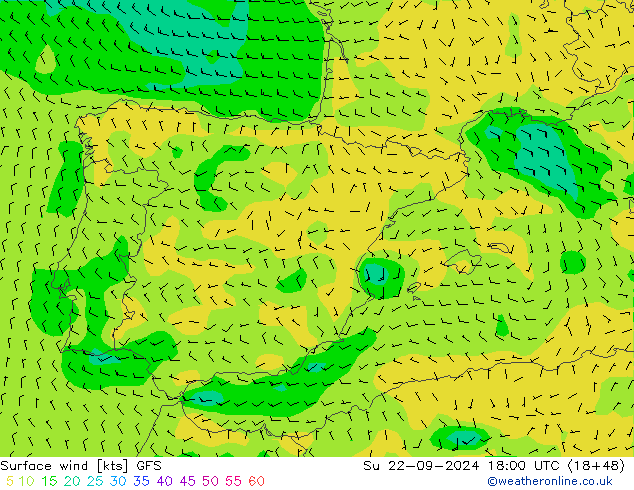  10 m GFS  22.09.2024 18 UTC