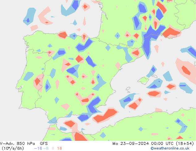 V-Adv. 850 hPa GFS Po 23.09.2024 00 UTC