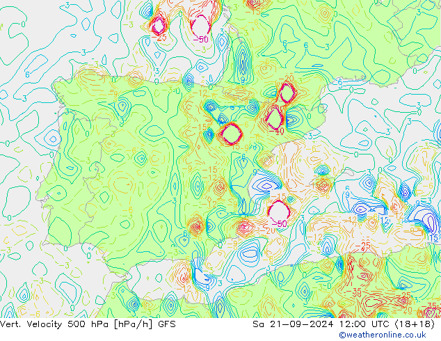 Vert. Velocity 500 гПа GFS сб 21.09.2024 12 UTC