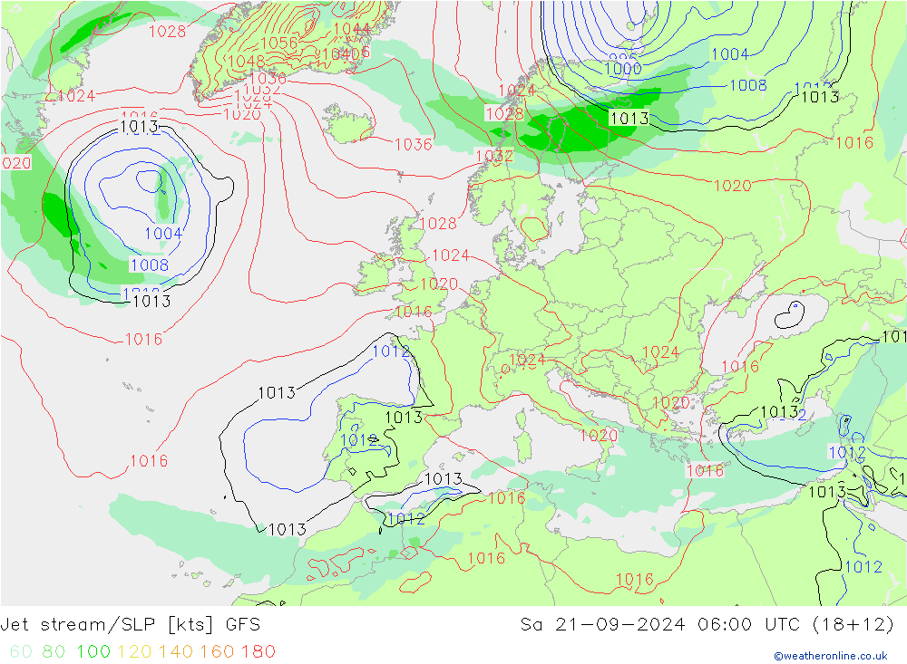 Polarjet/Bodendruck GFS Sa 21.09.2024 06 UTC