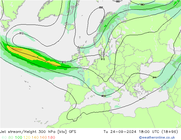 Courant-jet GFS mar 24.09.2024 18 UTC