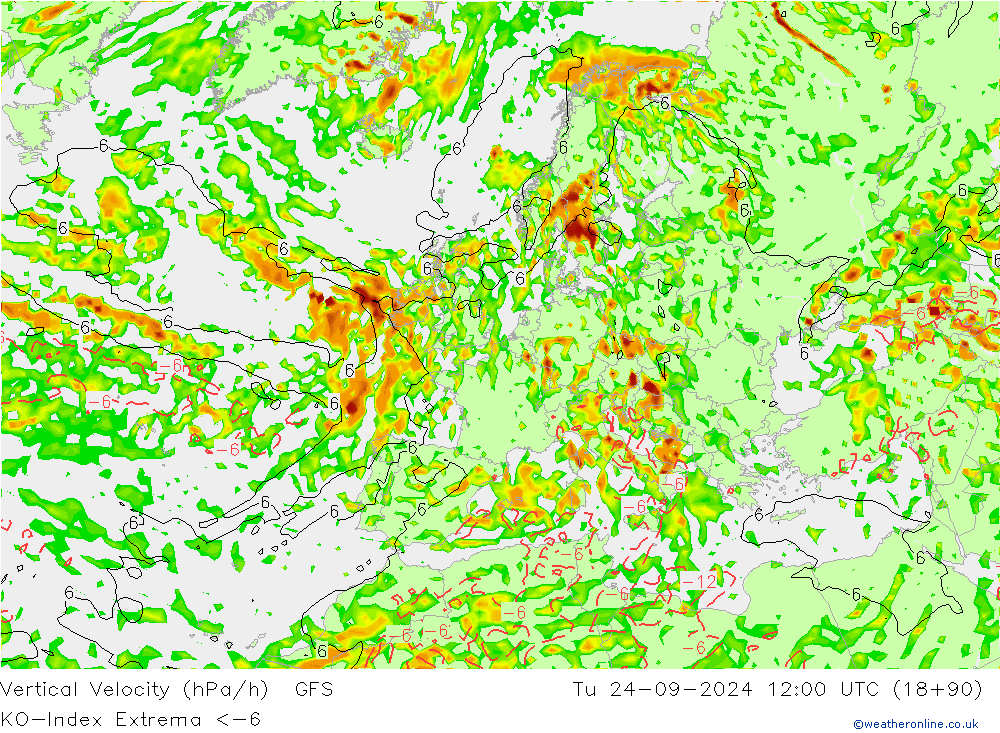 Convection-Index GFS Tu 24.09.2024 12 UTC