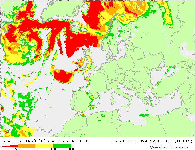 Cloud base (low) GFS so. 21.09.2024 12 UTC