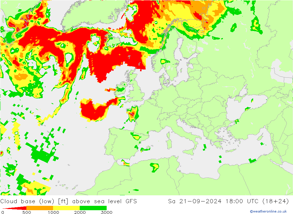 Höhe untere Wolkengrenze GFS Sa 21.09.2024 18 UTC