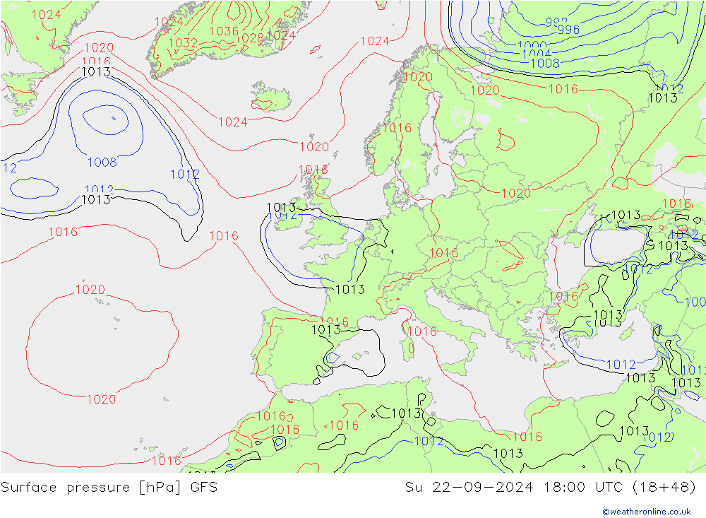 GFS: So 22.09.2024 18 UTC