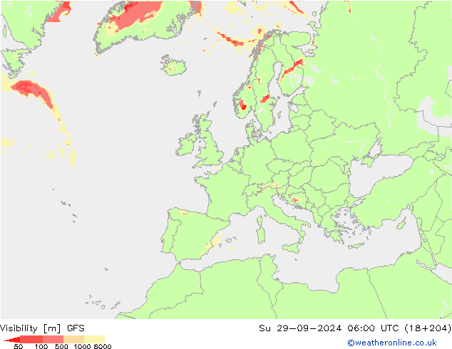 Sichtweite GFS So 29.09.2024 06 UTC