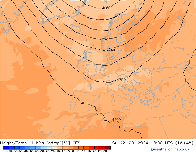 Height/Temp. 1 hPa GFS So 22.09.2024 18 UTC