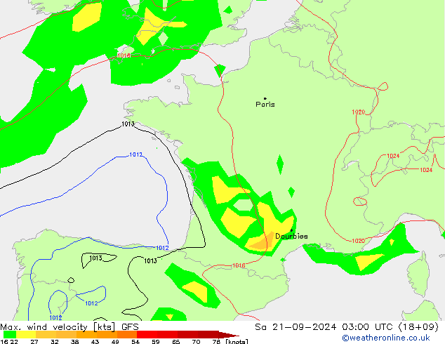 Windböen GFS Sa 21.09.2024 03 UTC