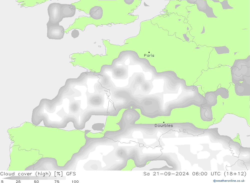 облака (средний) GFS сб 21.09.2024 06 UTC