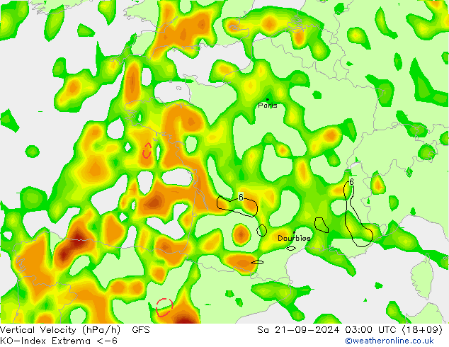 Convection-Index GFS Sa 21.09.2024 03 UTC