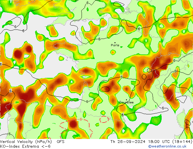 Convection-Index GFS Qui 26.09.2024 18 UTC