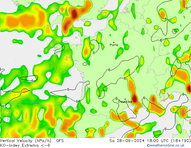 Convectie-Index GFS za 28.09.2024 18 UTC