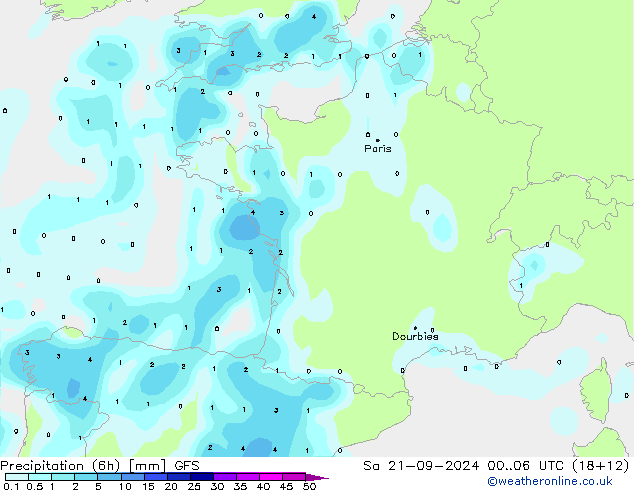 Z500/Rain (+SLP)/Z850 GFS Sa 21.09.2024 06 UTC