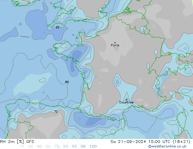 RH 2m GFS Sa 21.09.2024 15 UTC