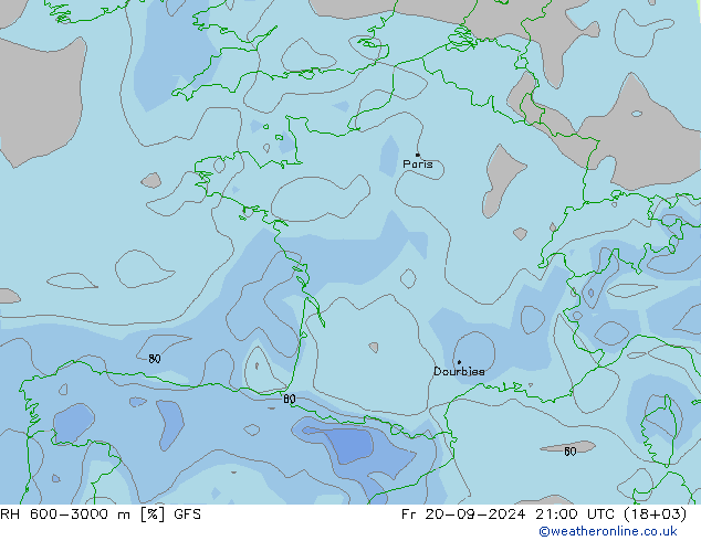 RH 600-3000 m GFS Sex 20.09.2024 21 UTC