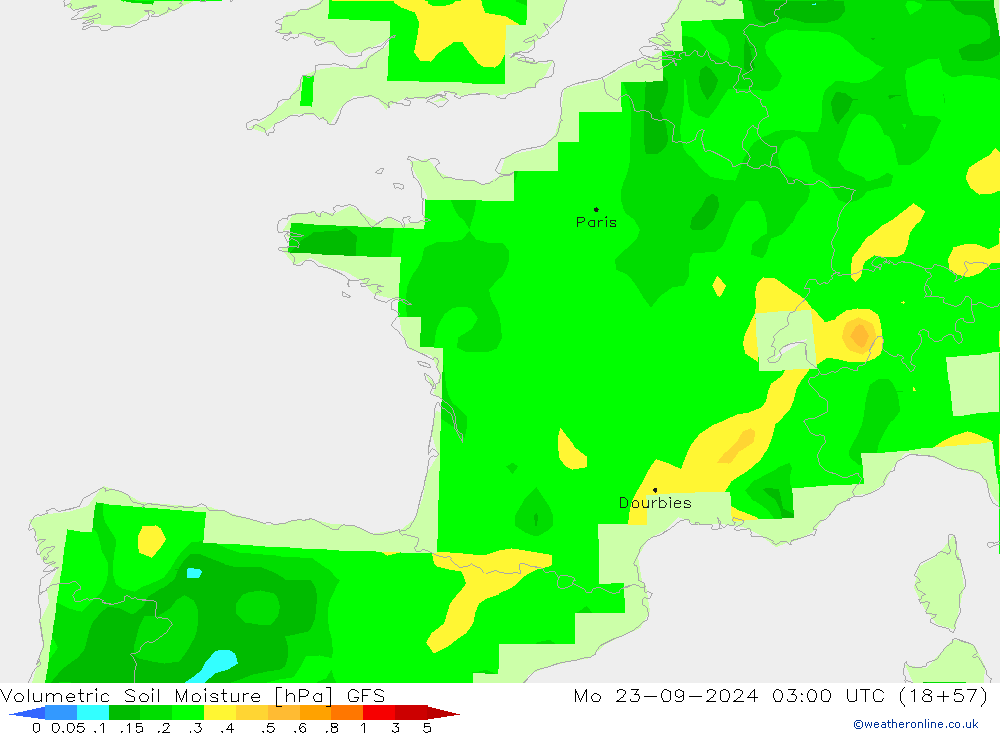 Wassergehalt GFS Mo 23.09.2024 03 UTC