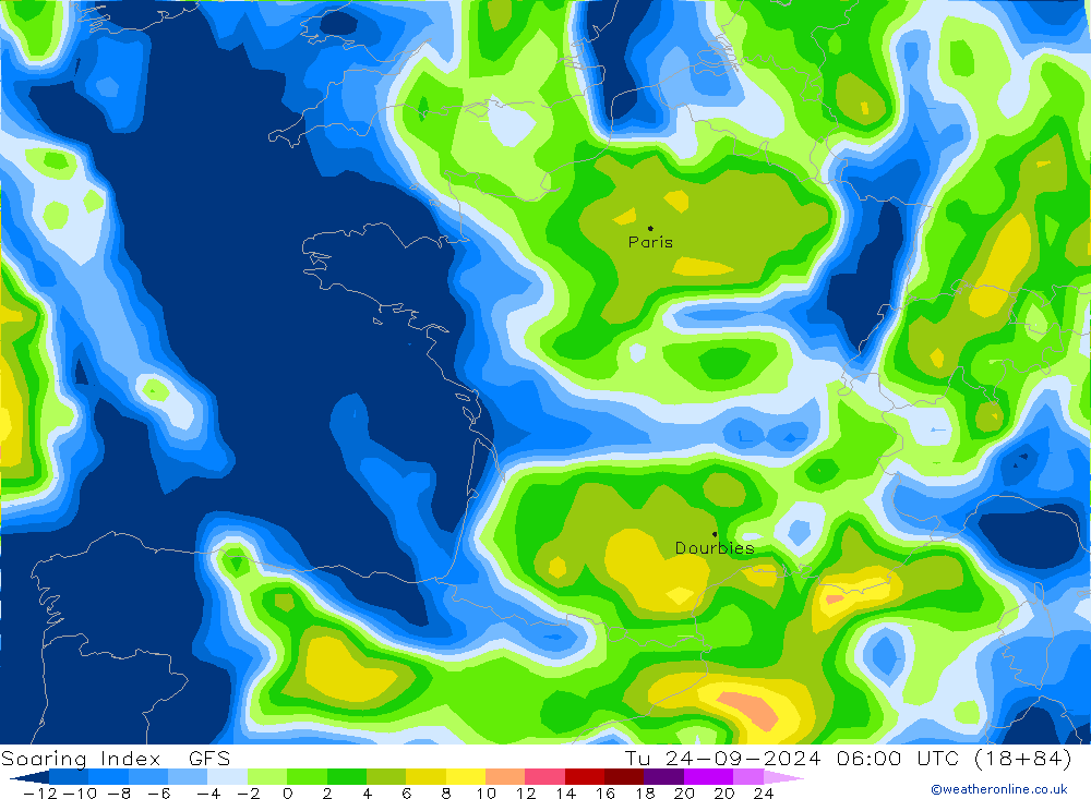 Soaring Index GFS di 24.09.2024 06 UTC