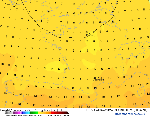 Z500/Regen(+SLP)/Z850 GFS di 24.09.2024 00 UTC