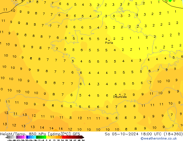 Z500/Regen(+SLP)/Z850 GFS za 05.10.2024 18 UTC