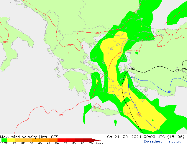 Max. wind snelheid GFS za 21.09.2024 00 UTC