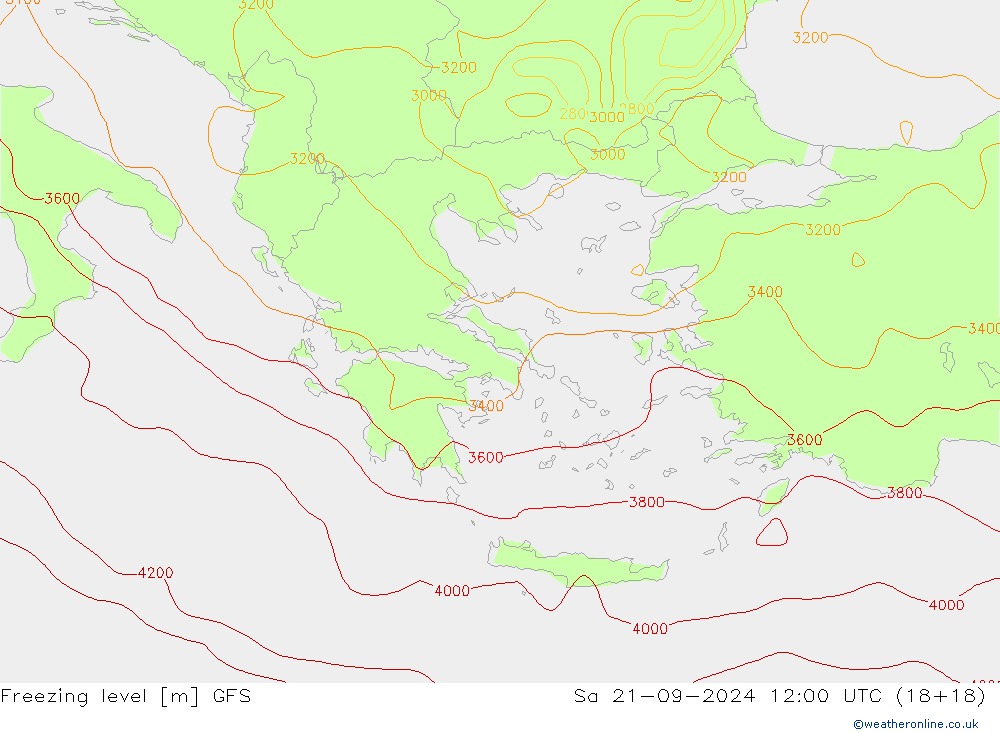 Donma Seviyesi GFS Cts 21.09.2024 12 UTC