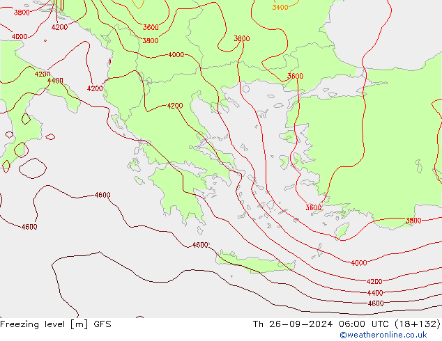 Isoterma de zero graus GFS Qui 26.09.2024 06 UTC