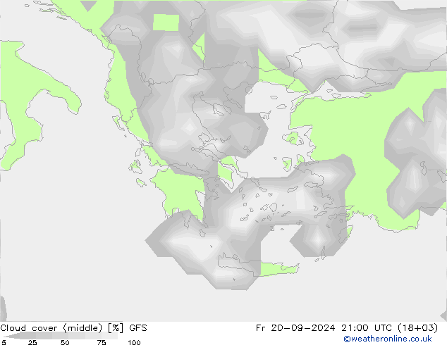 oblačnosti uprostřed GFS Pá 20.09.2024 21 UTC