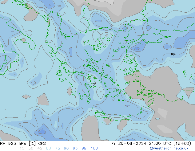 RH 925 hPa GFS  20.09.2024 21 UTC