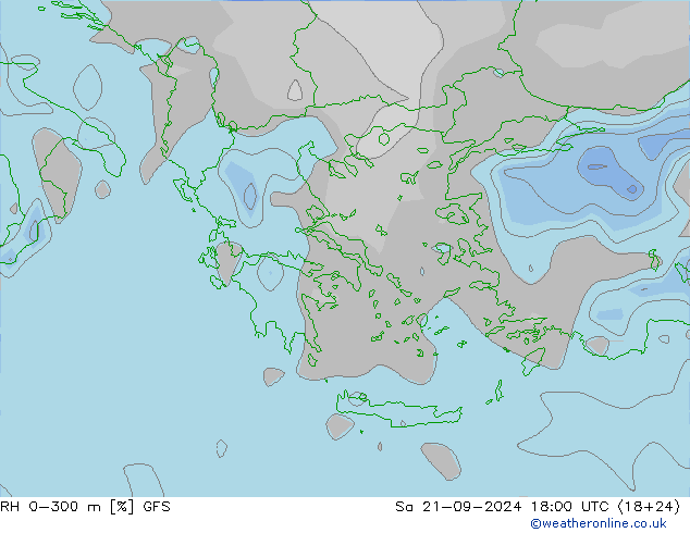 RH 0-300 m GFS Sa 21.09.2024 18 UTC