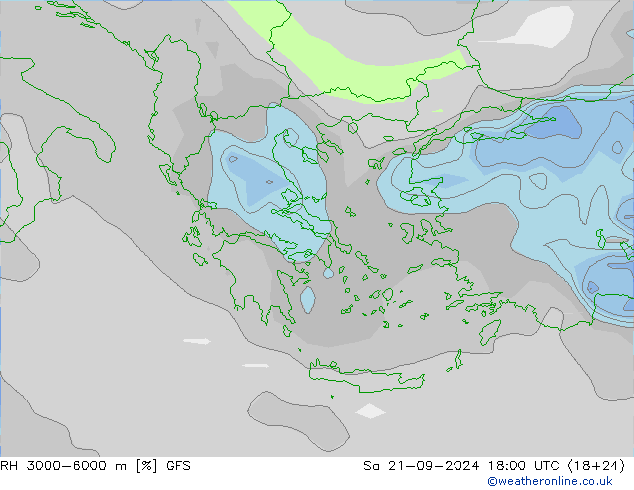 Humedad rel. 3000-6000m GFS sáb 21.09.2024 18 UTC