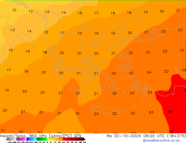 Z500/Rain (+SLP)/Z850 GFS ср 02.10.2024 06 UTC