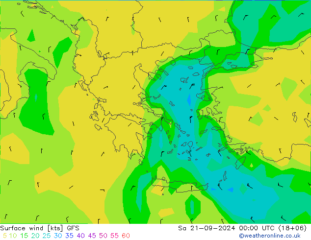 Prec 6h/Wind 10m/950 GFS  21.09.2024 00 UTC