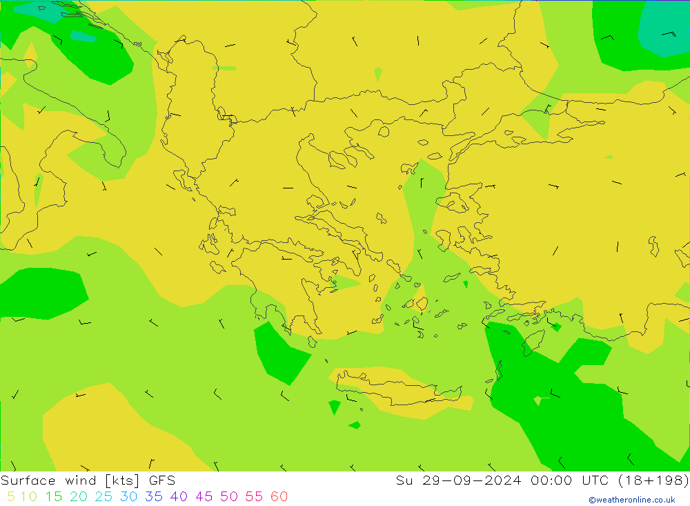 Surface wind GFS Su 29.09.2024 00 UTC