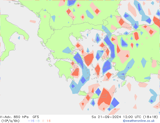 V-Adv. 850 hPa GFS Sa 21.09.2024 12 UTC