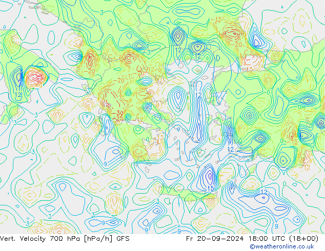 Vert. Velocity 700 hPa GFS Fr 20.09.2024 18 UTC