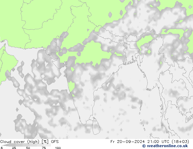 Nubes altas GFS vie 20.09.2024 21 UTC