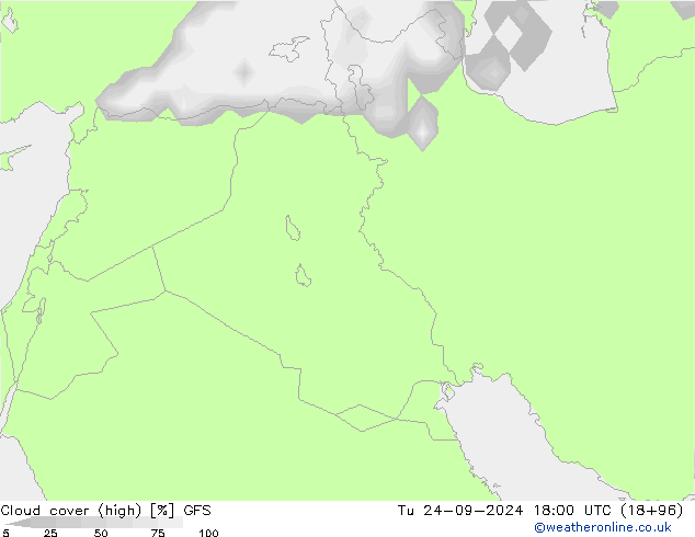 Nubes altas GFS mar 24.09.2024 18 UTC