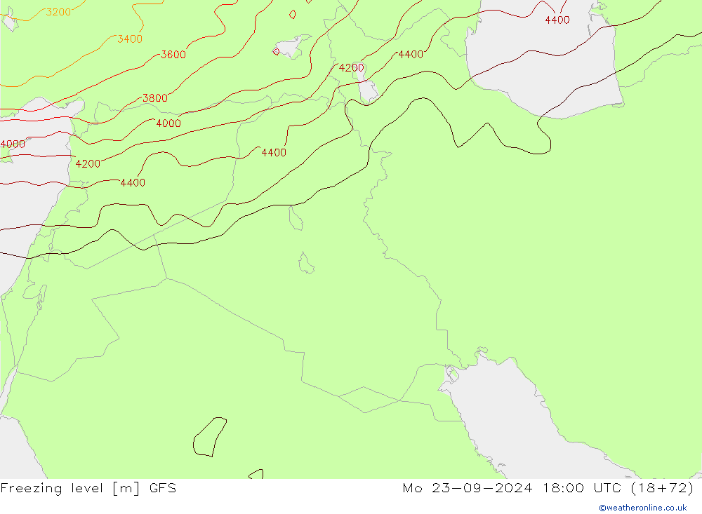 Freezing level GFS  23.09.2024 18 UTC