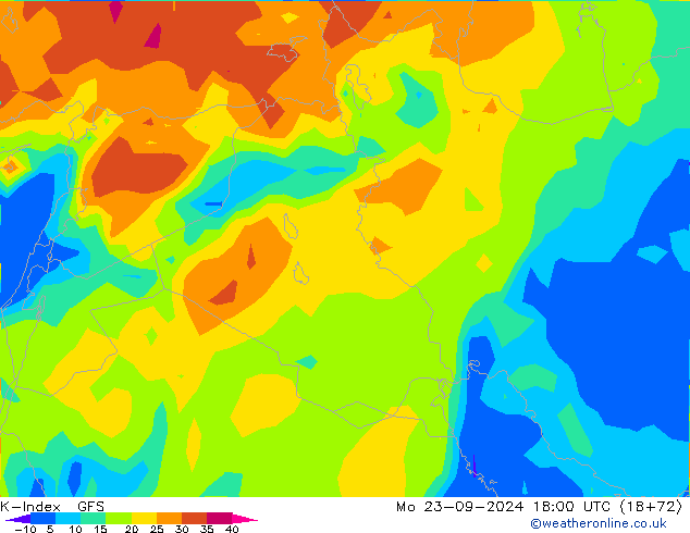 K-Index GFS Mo 23.09.2024 18 UTC