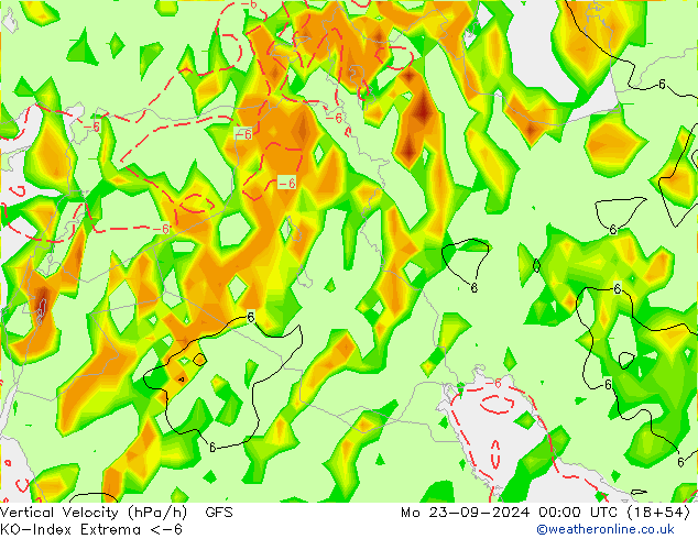 Convection-Index GFS Mo 23.09.2024 00 UTC