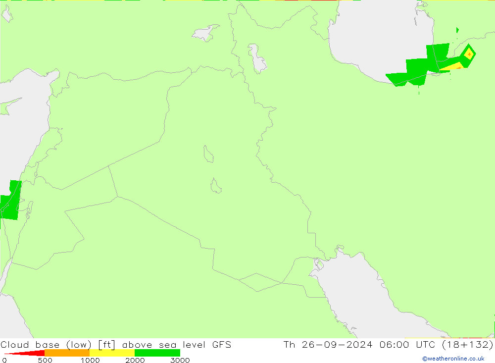 Cloud base (low) GFS чт 26.09.2024 06 UTC