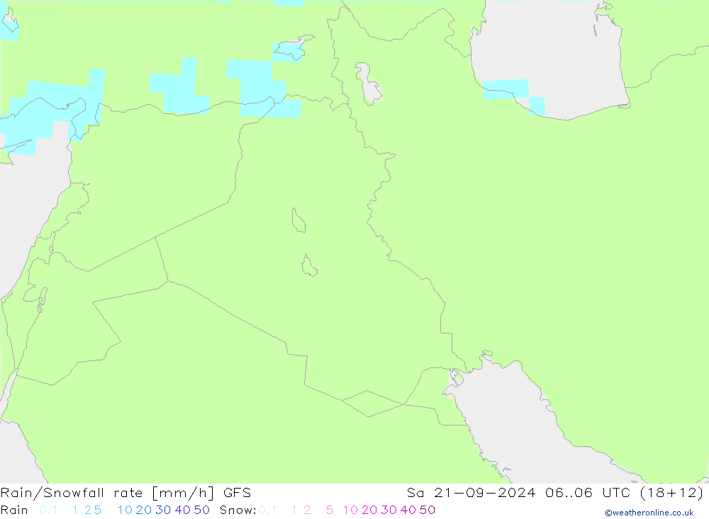 Regen/Schneefallrate GFS Sa 21.09.2024 06 UTC