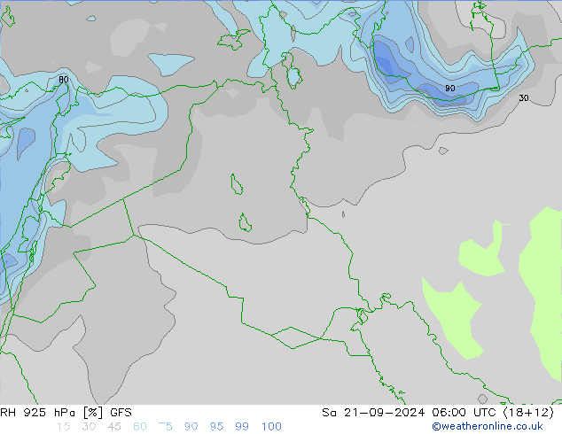 925 hPa Nispi Nem GFS Cts 21.09.2024 06 UTC